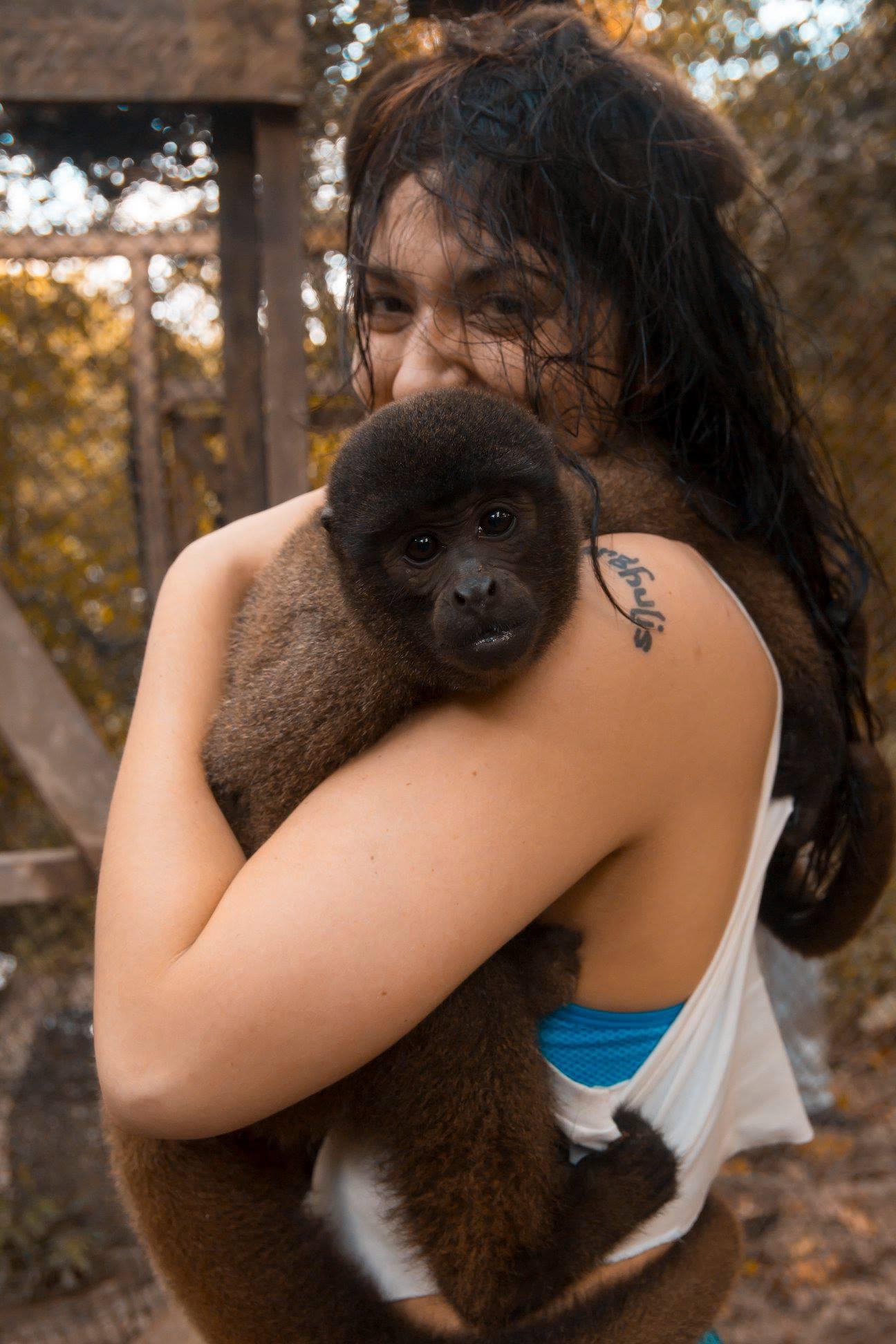 Carissa with monkey